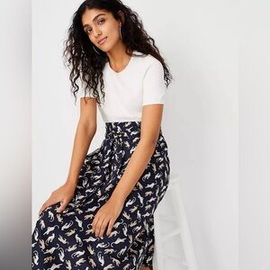 Cat Tie Waist Pleated Full Midi Skirt Size 00